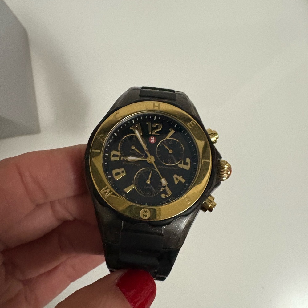 Michele Black and Gold Women's Watch